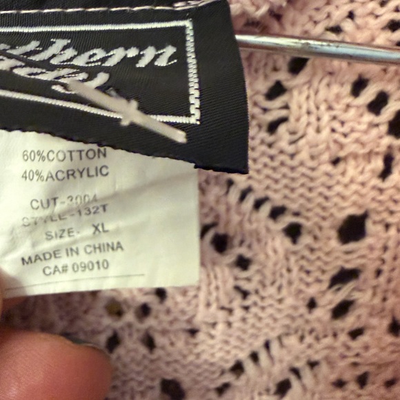 Southern Lady Light Pink Crochet Vest. Vintage women’s XL. - Picture 4 of 7